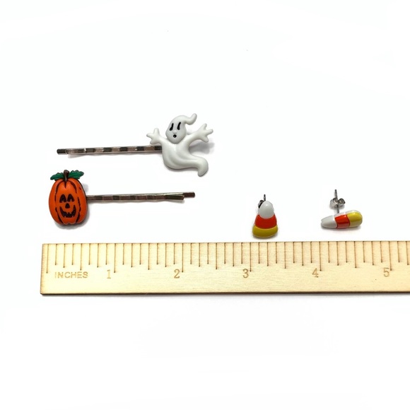Candy Corn Earring & Halloween Bobby Pin Bundle - Picture 4 of 6